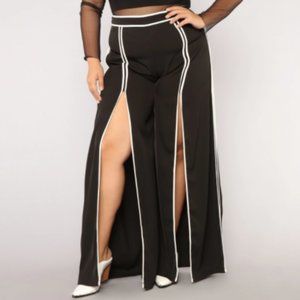 NWT FashionNova Wide Flare Leg Pants with Slit